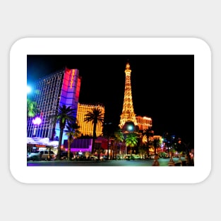 Eiffel Tower Paris and Ballys Hotel Las Vegas America Sticker